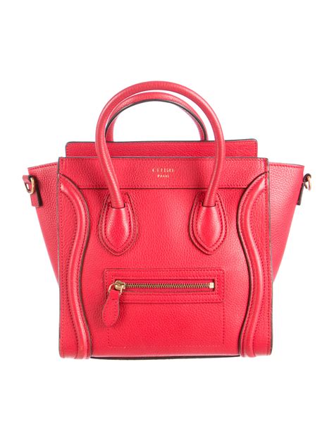 celine nano tote red|Celine nano luggage tote bag.